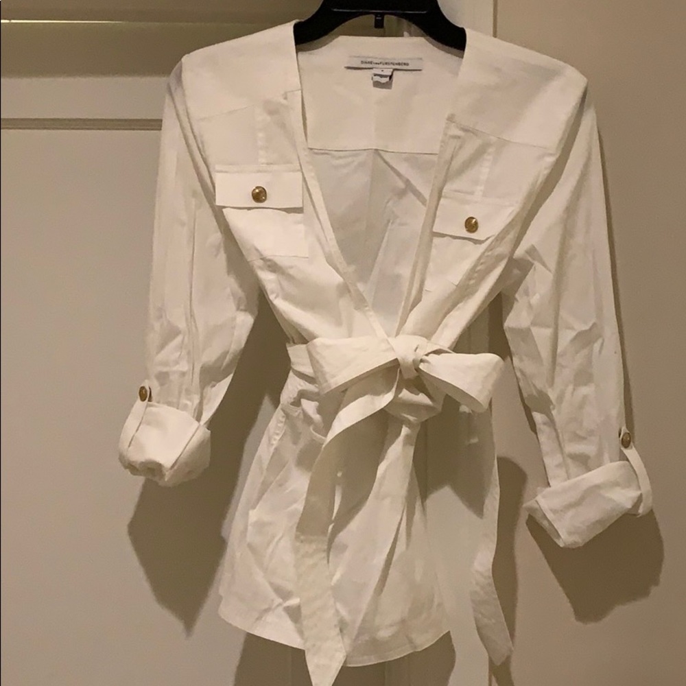 DVF white wrap top 8